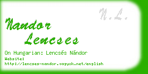 nandor lencses business card