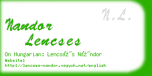 nandor lencses business card